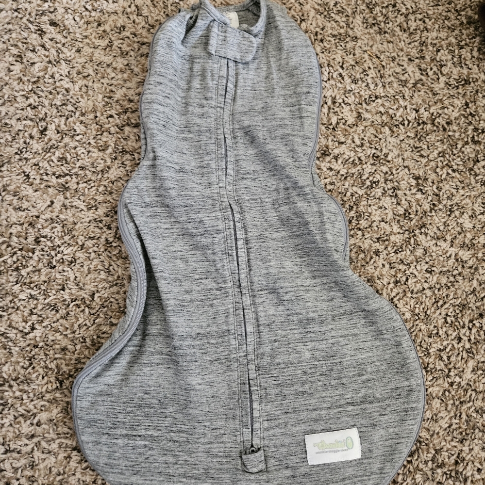 Woombie Heathered gray grow with me swaddle